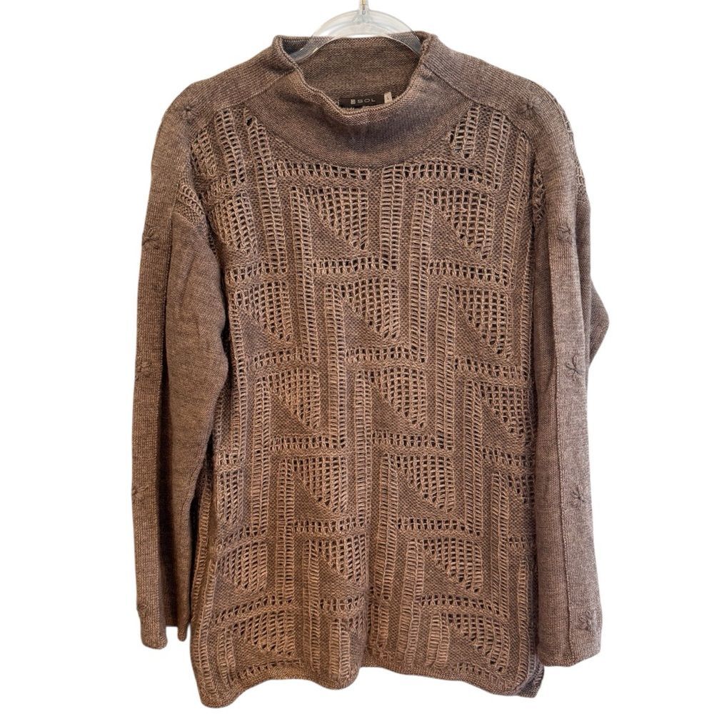 SOL Peru Baby Alpaca Open Knit Sweater Size Large